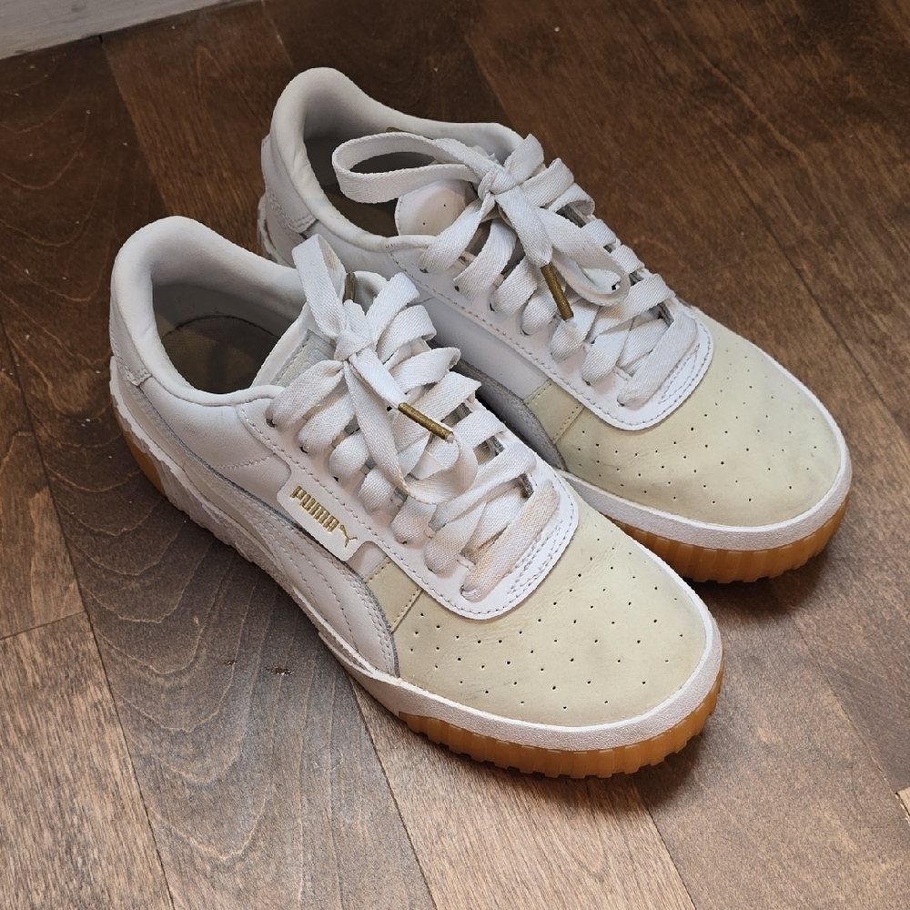 Puma Cream and White Sneakers